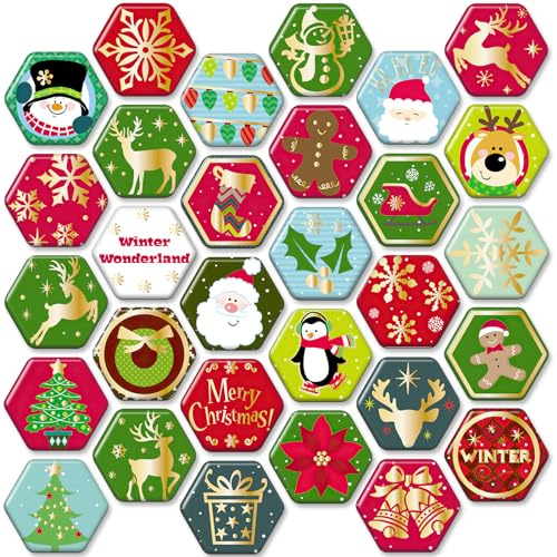 MORCART 30 imanes para nevera, imanes de Navidad para pizarras magnéticas, neveras, pizarras blancas, cocina, pared magnética, oficina, cabina, regalos decorativos divertidos para adultos y niños