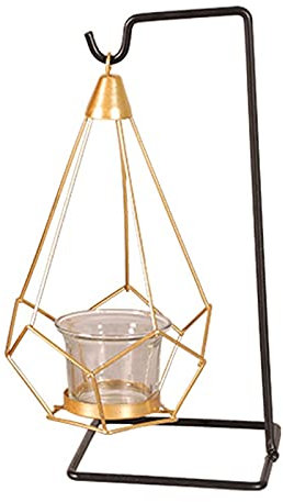 HEXEH Kerzenhalterhalter Schmiedeeisen Hängende Korb Kerzenhalter Dekoration Licht Luxus Home Romantische Kerze Light Dinner Requisiten Tischdekoration Kandelaber