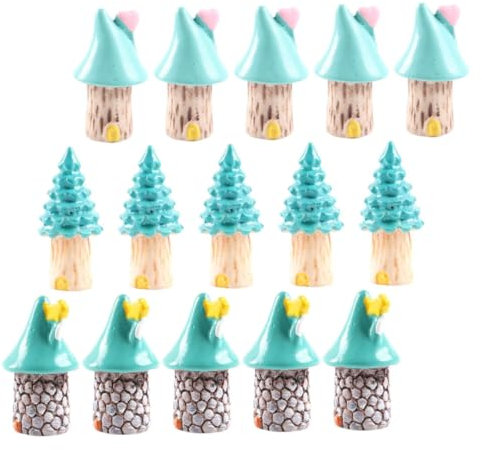 ibasenice 4 Set Eleganti Mini Ornamenti in Resina Piccole Decorazioni Per Casette Per Decorazioni Da Giardino Paesaggistiche 15 Pezzi * 4