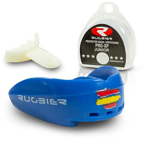 Rugbier - Protector Bucal Pro XP para Rugby - Talla Niños hasta 12 Años - Unisex - Protector Dental Deportivo Profesional Junior - España Flag