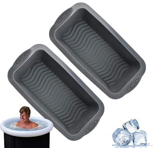 Molde para bloques de hielo extra, moldes de hielo de silicona para baños de hielo | 2 bandejas reutilizables para cubitos de hielo grandes - Molde de silicona de 4,7 libras para