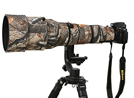 Rolanpro Copriobiettivo mimetico per Nikon AF-S 600 mm f4G ED VR, protezione antipioggia, custodia protettiva per obiettivo, #1 mimetico (non impermeabile)