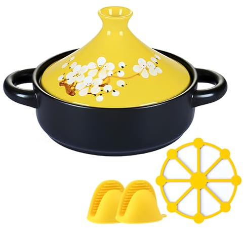 DYHQQ Marmite À Tajine Pour La Cuisson, Marmite Antiadhésive Avec Couvercle En Forme De Cône, Faitout En Céramique, Les Meilleurs Ustensiles De Cuisine