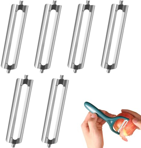 Homefantasy 6 Piezas Cuchillas de Repuesto Originales,Pelador Hoja de Repuesto,Pelador de Espárragos,Pelador Verduras,Pelador de Patatas,Cuchillas de Repuesto para Pelador