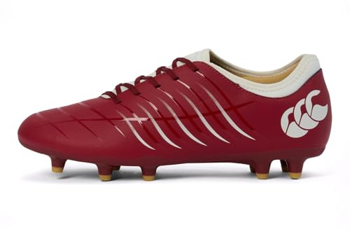Canterbury Scarpe da rugby unisex CCC Phoenix 2.0 Team Firm Ground, Dahlia rossa., 42 EU