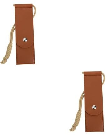 Milisten 2pièces De Rangement pour Ustensiles De Camping Cuir Organisateur De Couverts Portable pour Pique- Et BBQ Plein Air