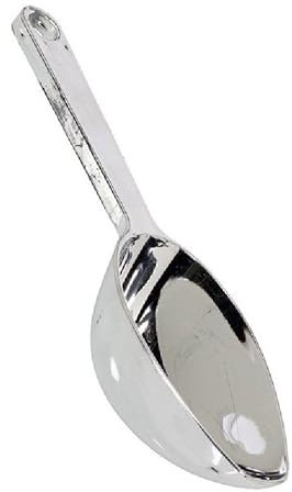 Chianese Paletta per Caramelle e Confetti 16,5 cm Argento | Paletta Robusta e Resistente in Plastica per Dolci, Zucchero, Farina e Snack | Con Foro per Appenderla