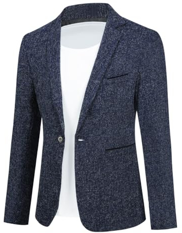 Allthemen Blazer Élégant herr sportjacka business jacka, Blå, XXL