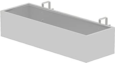 Macetero blanco para ventana, barandilla de balcón de metal con ganchos para terraza al aire libre, 80 x 20 x 13 cm, elegantes cajas colgantes para ventana para decoración de jardín y patio