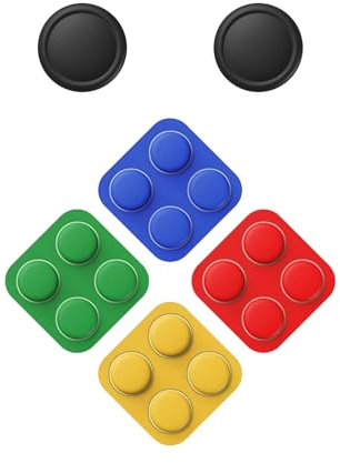 PlayVital Copri Levette Analogiche e Cover Tasti Silicone Set per Nintendo Switch 2, 2 Gommini Thumb Grip Joystick Caps & 4 Pezzi Copri Tasti Direzionali Pulsanti ABXY per Joycon 2, Nero