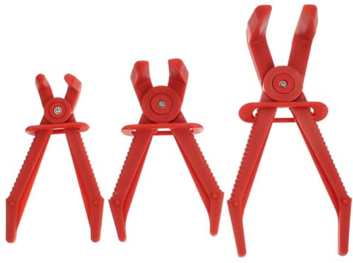 Ciieeo 3 Pièces Pince coupante pour tuyaux d'huile collier de serrage désactivé verrouillage automobile droite collier de conduite de frein pince de serrage pince inversée Plastique rouge