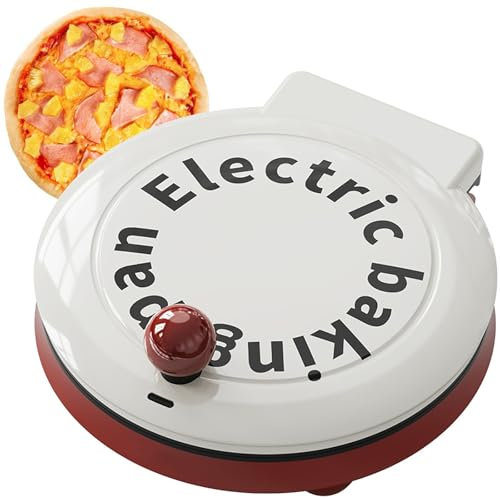Elektrisk Pizzatillverkare, 9In Inomhus Bärbar Pizzaugn, 1000W Hög Effekt, 2,5-3,5 Cm Upphängningsavstånd, Non-stick-beläggning, Dubbelsidig Uppvärmning, En-knapp Switch, För Pizza, Biff