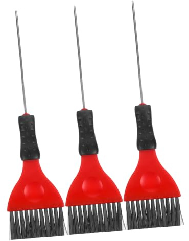 PACKOVE 3piezas Cepillo Para Teñir El Cabello Mango De Punta Larga Brocha Profesional Para Tinte Herramienta De Peluquería Para Tinte De Cabello Pinceles Incluidos