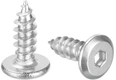 QUARKZMAN M4 x 12mm (100 Pezzi) Viti A Testa Cava Piatta Rotonda, Viti Autofilettanti In Acciaio Inossidabile A Filettatura Completa Con Testa Esagonale Per Mobili In Legno