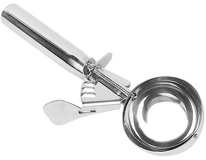 CIYODO Cuchara de Helado Inoxidable Grande con Gatillo para Helados Galletas y Melones de Usar y Resistente