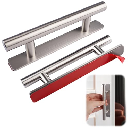 2 Stück Schrankgriffe Selbstklebend, 127X18Mm Selbstklebende Möbelgriffe | Edelstahl Schrankgriffe, Ohne Bohren Griffe, Schubladengriffe, Möbelgriffe für Küchenschränke Schiebetüren Balkontür Fenster