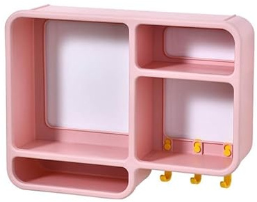 Blmirror Wandhalterung für Badezimmer, Dusche, Ohne Bohren, Vielseitiges Aufbewahrungsregal für Gesichtswaschcreme, Hautpflege, Waschbecken-Aufbewahrungsregal, C, Langlebig, Einfache Installation
