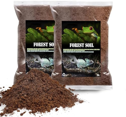 BNOSDM 2PCS Reptile Soil Substrate,Natural Terrarium Bedding,Snake Bedding, Fluffy Reptile Tank Substrate for Tortoise Hermit Crab Tarantulas Lizards