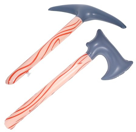TOYANDONA 2 Stück Aufblasbare Axt und Spitzhacke Leichtes Kunststoff Partyspielzeug für Pool und Halloween Partys Realistische Requisiten für Cosplay Familienfeiern und Outdoor Aktivitäten