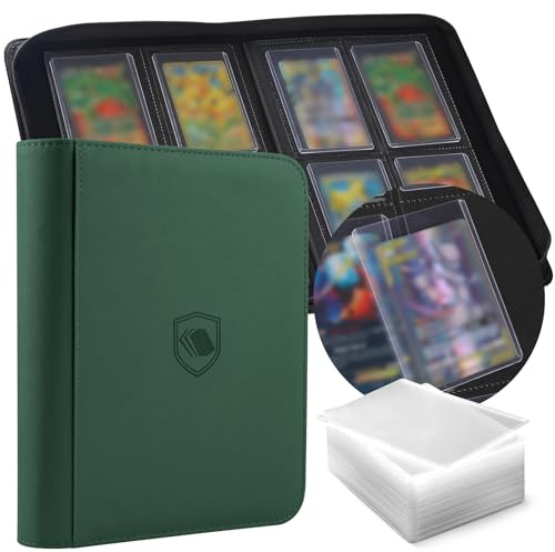 Toploader Álbum de tarjetas coleccionables para 160 cargadores superiores, 108 cargadores superiores incluidos, cubierta de poliuretano premium, carpeta de tarjetas para carga superior rígida de 3 x