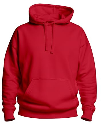 Love My Fashions ® Mens Hoodie Pullover Hooded Sweatshirt Fleece Jumper Plain Hoodies For Men UK Red