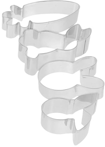 Generico Set 4 Formine Tagliabiscotti Pasquali in Acciaio 304 Stampi Coniglietto Forma e Carota Bordi Affilati per Biscotti Fatti in Casa Utensili per Decorazioni di Fondente e Dolci