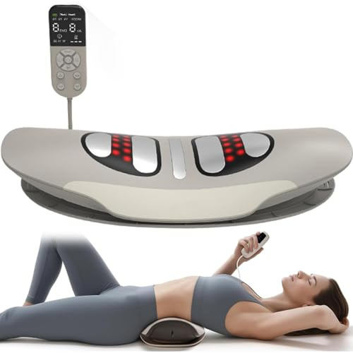 Masajeador Multifuncional para La Espalda, Dispositivo Eléctrico De Tracción Lumbar con Compresas Calientes, Masaje con 3 Niveles De Vibración, Temporizador De 10/15/20 Minutos, para Aliviar El Dolor