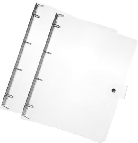 EXQUIMEUBLE 2 piezas Carpeta de Plástico Transparente con Cierre de Botón Presión Cubierta para Cuaderno de Anillas de Unidades Funda Protectora Resistente y Fácil de Limpiar para Escuela y