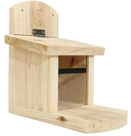 Comederos para Ardillas Casa De Alimentación De Madera Resistente Al Viento | Alimentador Exterior Para Ardillas Con Techo Anti-Roeduras Y Tabla Extra Larga Para Mascotas Jardín Patio Balcón Venta
