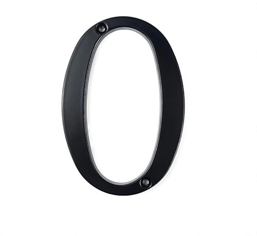 Numeri civici in metallo per porte di casa, Numero civico esterno in lega di zinco nero da 101 mm for il cartello dell'indirizzo della cassetta postale dell'appartamento(0)
