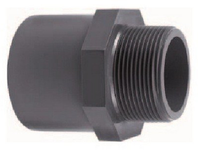 Übergangsmuffe PVC Klebemuffe Klebestutzen AG d1i 40 x d2a 50 x d3 AG 1 1/2