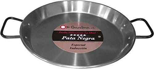 La Ideal Paella Pfanne Stahl poliert, Silber, 42 cm, 6 Stück