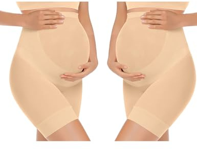 Kim S Shape Your Bump - Fajas de Maternidad sin Costuras para Vestido, Embarazo, posparto, previenen Rozaduras, Ropa Interior, Large