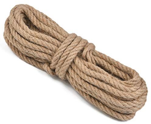 Corde de Jute Ficelle 12 mm x 10M TIMESETL Corde de Chanvre, Corde de Jute Robuste Corde de Jardin pour Chat Griffoir, Ficelles de Jardinage Corde de Jute pour Jardinage Camping DIY Décoration Meubles