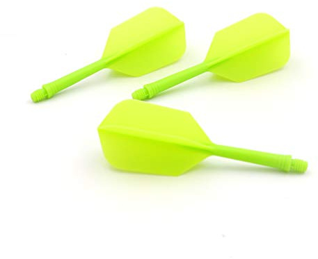 CUESOUL ROST Integrated Dart Shaft and Flights Medium,Green Slim Shape,Set of 3