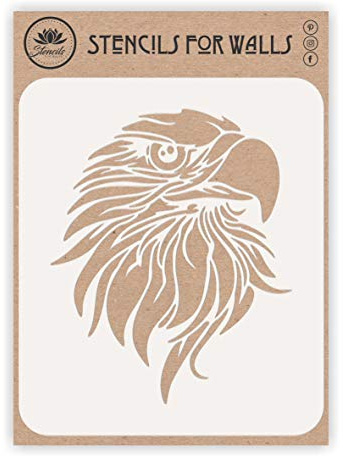 Adler-Kopf-Schablone, 16,51 x 20,32 cm (M) - Dekorative Vogel Tier Wildlife Wandschablonen für Malerei Vorlage