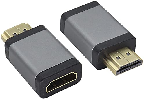 AAOTOKK HDMI Macho y Hembra Conector,Soporte para Extensores de Aleación de Aluminio 3D y 4K&60Hz 1080P,Adecuado para Televisores Definición,PC, Computadoras,Monitores(2Unidades)