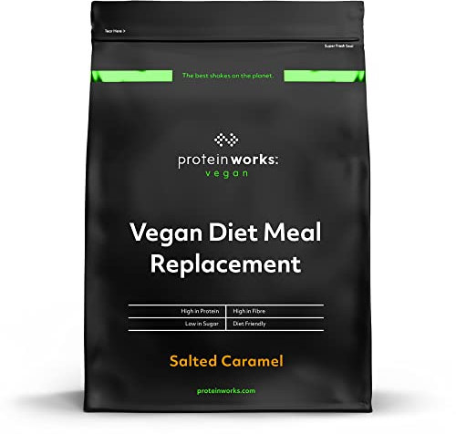 Protein Works Vegan Diät Mahlzeitenersatz | Salted Caramel | 100% pflanzlich | Erschwinglich, gesund und schnell | Mahlzeitersatz-Shake| 2kg