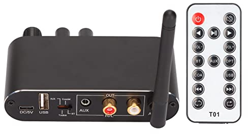 Sxhlseller Bluetooth-Digital-Analog-Konverter, Professionell 2 Geräte Verbinden Bluetooth DAC Unterstützt Lautstärkeregelung Musikumschaltung