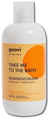 Goovi, Take Me To The Bath, Bagnoschiuma Idratante, Purificante ed Energizzante, con Estratti di Moringa, Melograno e Fiori d'Arancio, Rinforza la Barriera Cutanea, Dona Energia e Positività, 250 ml