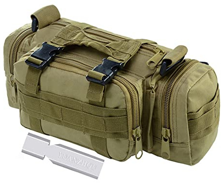 YUANZHOU Tactical Sling Bag Outdoor Tactical Molle Bag Military Rucksack Sport Bauchtasche Sling Crossbody Umhängetaschen für Männer Frauen,Khaki