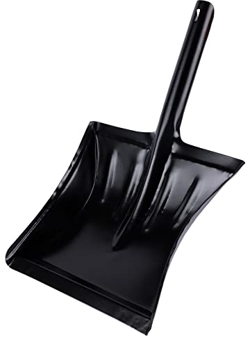 Garronda Kehrschaufel Metall mit kurzem Metallgriff robuste Haushaltsgeräte Kehrichtschaufel Kehrblech zum Reinigen und Kehren von Haus, Garten, und Garage (Schwarz)