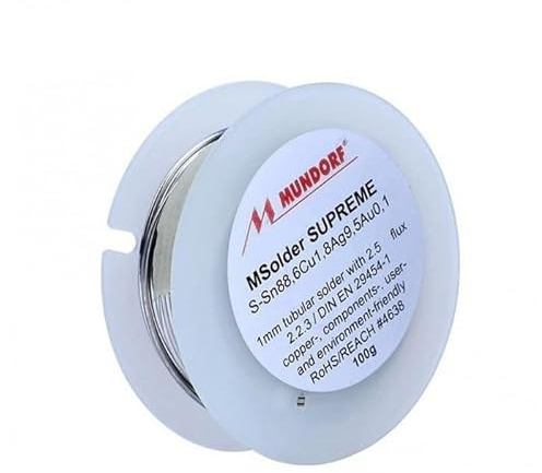Mundorf Supreme Stagno Alta Qualità 1 Metro 3.28 Feet con Flux Oro e Argento per Migliorare la Conducibilità nei Progetti Elettronici Made in Germany