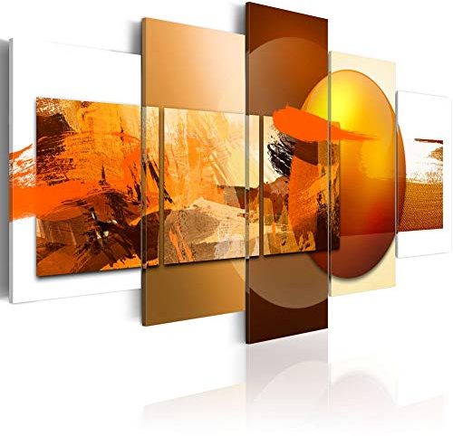 Canvas Prints Art Modern 5 pieces Wall Picture Abstract Sphere Pros and Cons Painting Orange Artwork Framed Home Decoration Living Room Ready to Hang CL14, Huge 80x40