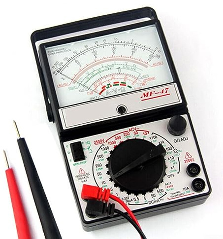 RANRAO Multimeter Analog, MF-47 Analoges Multimeter Voltmeter Amperemeter Ohmmeter Batterietester, Spannungs-Strom-Widerstandsprüfung Digitales Instrument