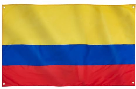 Runesol Bandiera Colombia, 91x152cm, 3ft x 5ft, 4 Occhielli, Occhiello in Ogni Angolo, Bandiera Colombiana, Repubblica di Colombia, Repubblica Spagnola della Colombia, Bandera Colombiana
