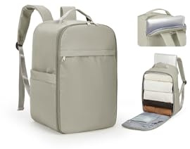 SZLX Ryanair Handgepäck 40x20x25 Rucksack Laptop Wasserdicht Damen Reiserucksack Handgepäck Flugzeug Easyjet Cabin Bag Rucksack für Universität Herren Business Travel Backpack mit Laptopfach GrauBraun
