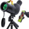 12-36x50 Spotting Scopes with Tripod Carrying Bag and Smartphone Adapter Straight Spotter Scope for Target Shooting Hunting Bird Watching