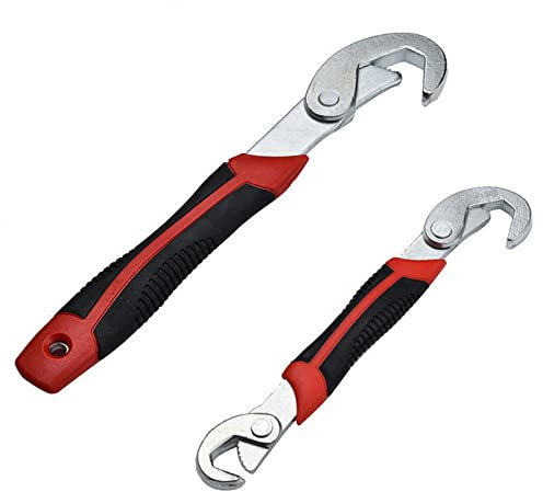 2PCS Universal-Maulschlüssel, Rostbeständige, rutschfeste Verstellbare Schraubenschlüssel, Multifunktionaler 9-32-mm-Selbstspannschlüssel aus Stahl Für Die Heimwerkerindustrie