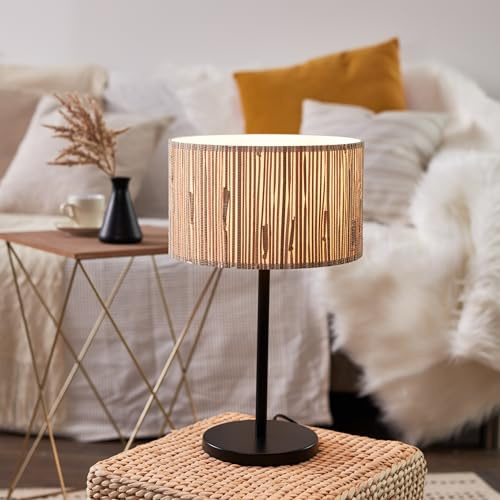 Lightbox Nature Nachttischlampe - 41 cm Höhe, Ø 25 cm - dekorative | Nachttischlampe, 41 cm Höhe, Ø 25 cm, E27, max. 52 W, Seegras